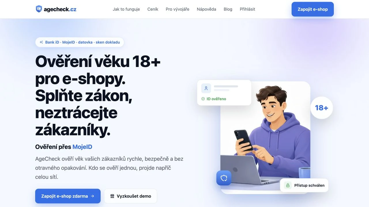 Ukázka veřejné prezentace služby AgeCheck.